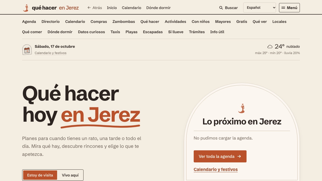 Página de inicio de Qué hacer en Jerez